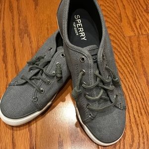 Sperry gray slip on sneakers